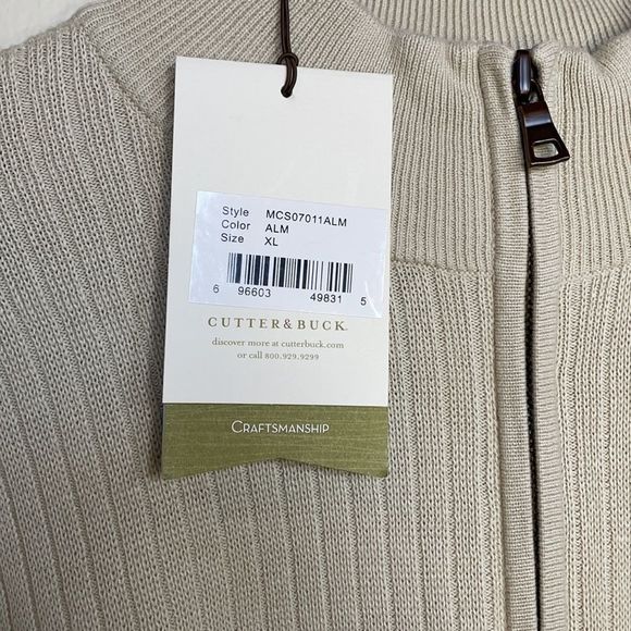 Cutter & Buck Ribbed Pullover 1/4 Zip up Sweater 100% cotton - Picture 7 of 11